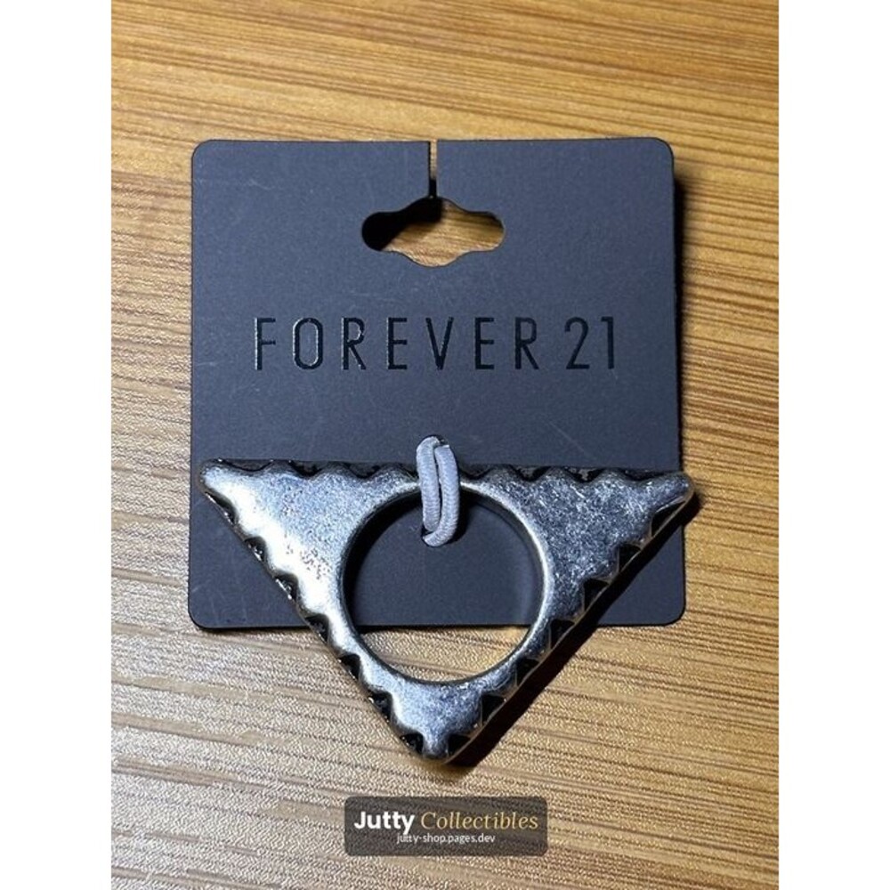 forever 21 hammered triangle pendant ring drop earring nwt